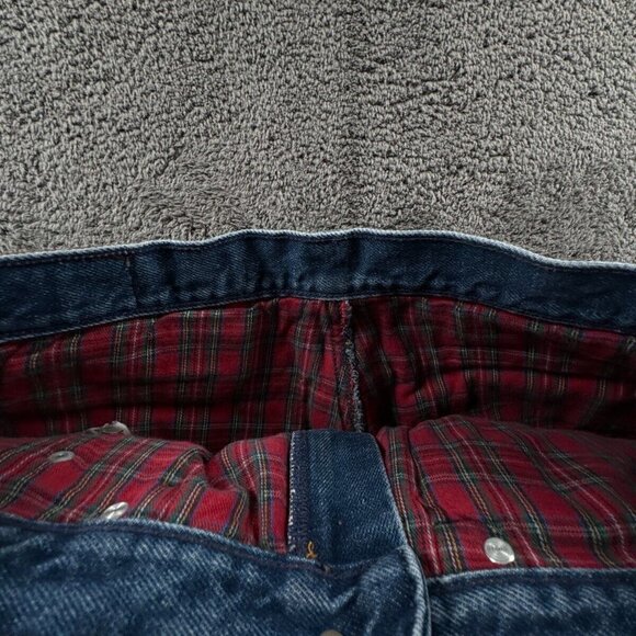 LL Bean Double L Jeans Flannel Lined Denim Men Blue Women Cotton Size 10 Regular - Picture 14 of 16